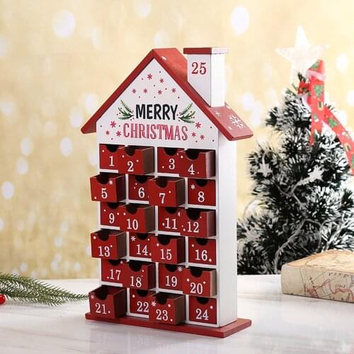 Christmas Wooden Calendar Decoration Ornaments DIY Wooden Calendar Cabinet Christmas Advent Calendar Advent Calendar Toy