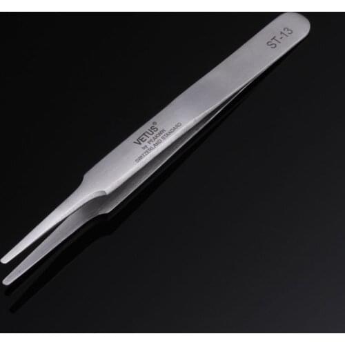 Vetus Switzerland Precision Tweezers HRC-40 Diy Stainless Steel Tweezers Herramientas Hand Tools ST-13