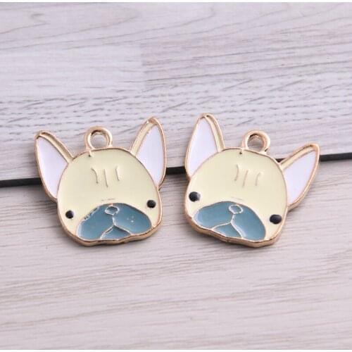 SWEET BELL 2pcs 23*23mm Alloy Metal Drop Oil Animal Dog Charms Pendant For DIY Bracelet Necklace Jewelry Making