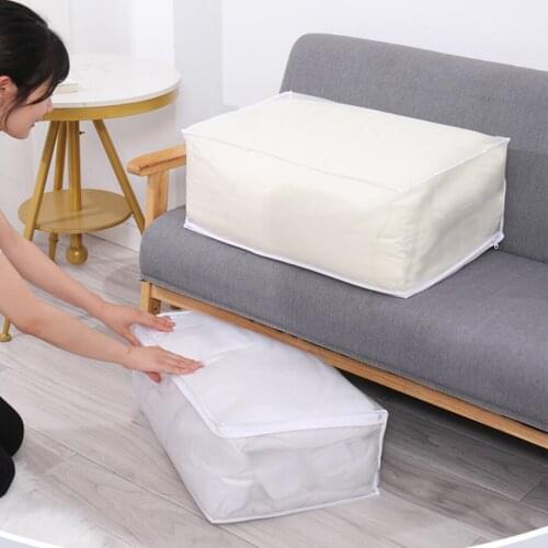 Storage Bag Quilt Pillow Clothes Storage Pouch Home Waterproof Dustproof Bedding Zipper Organizer Bag Color Random