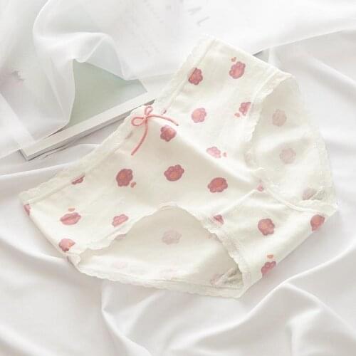 M-XL Women Cotton Panties Comfortable Underwears Sexy Low-Rise Underpants Female Lingerie Plus Size Print Ladies Briefs
