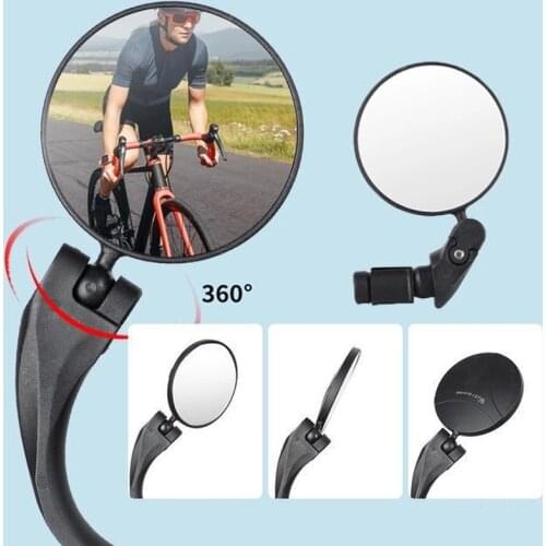Bicycle Rear View Mirror 360 Degree Rotate Road Bike Rearview Handlebar Mount Flexible Safety Cycling Back Mirror Folded Blind