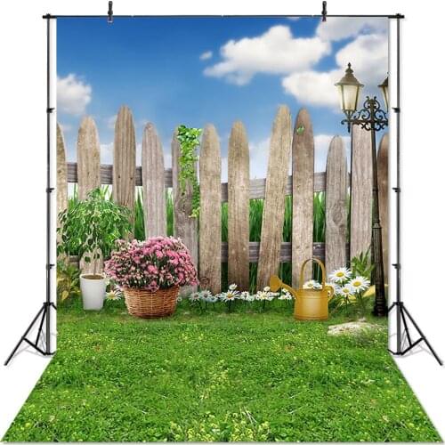 Spring Backdrop for Photography Easter Egg Grassland Forest Flower Scenery Background Photo Studio Children Photoshoot Props