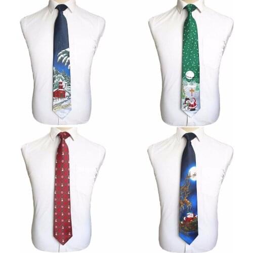 GUSLESON Quality Silk Christmas Tie 9cm Mens Fashion Print Neckties Helloween Festival Tie Soft Designer Character Necktie