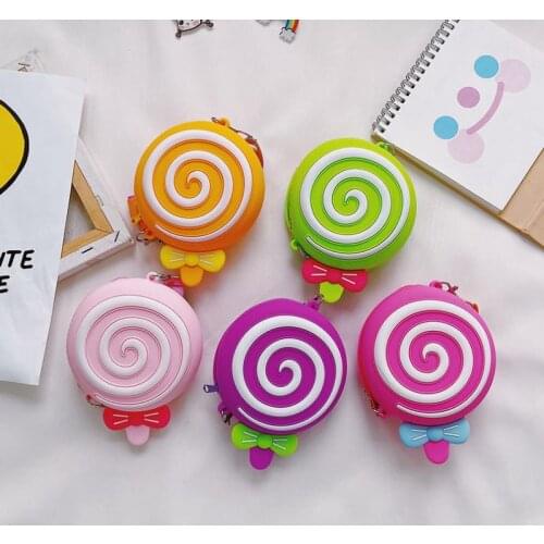 Lollipop Shaped Crossbody Bag Kid Girls Single-Shoulder Multipurpose Messenger Bag Toddler Streetwear Candy Handbag