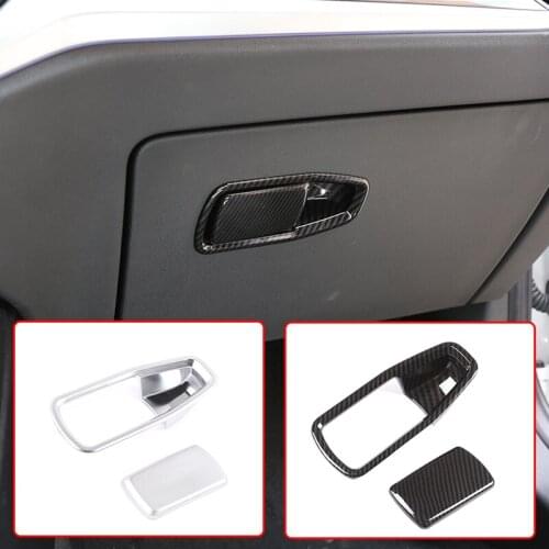 2 Pcs ABS Carbon Fiber Car Interior Co-pilot Glove Box Handle Cover For BMW 3 Series 2020 G20 G28 Accessories