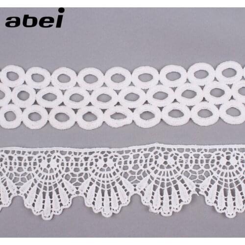 2yards/lot Quality Hollow White Lace Ribbon Water Soluble Quality lace trims Handmade Sewing Garments Accessories DIY Trimming