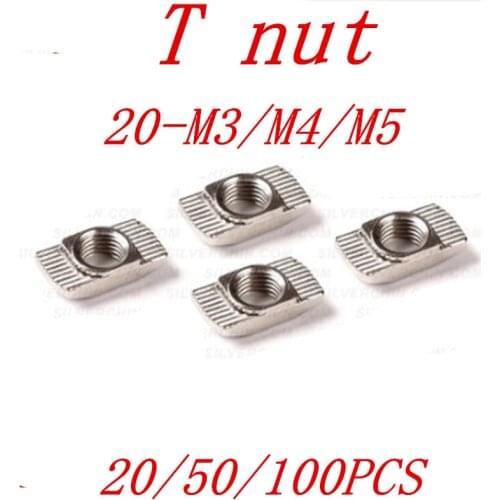 20-100pcs M3/M4/M5*10*6 for 20 Series Slot 6 T Nut Hammer T-nut Sliding Drop In Nut Fasten Connector 2020 Aluminum Extrusion