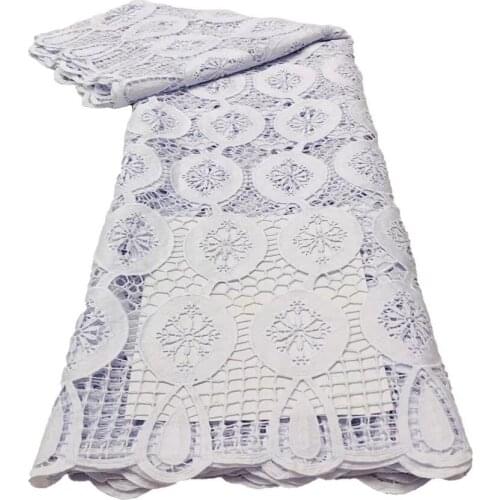 2021 Popular Latest Classic Grade Embroidery Guipure Lace African Cord Fabric Milk silk Lace For Wedding/Party Dress ru13-54