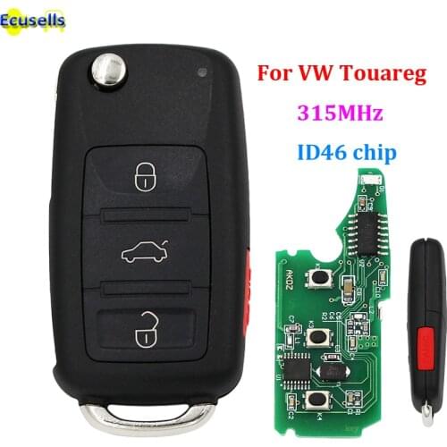 315MHz 4 button keyless entry Remote Key fob For VW for Volkswagen Touareg with ID46 CHIP 3+1 Button