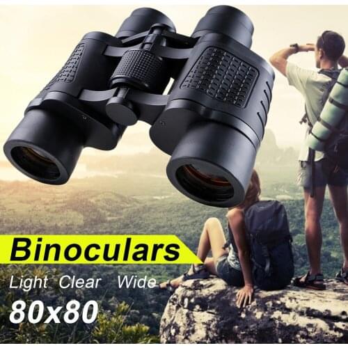 80*80 HD Powerful Binoculars 15000m Long Range Folding Mini Telescope BAK4 Optics For Hunting Sports Outdoor Camping Travel FMC