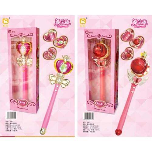 Anime Cosplay Sailor Moon Tsukino Wand Henshin Rod Glow Stick Spiral Heart Moon Rod Musical Magic Wand Girl Toys