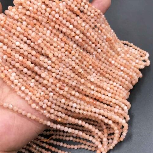 2 3 mm Natural gold sunstone beads Micro Faceted Stone Beads handmad gold Small Loose Beads For Jewelry Making Bracelet Necklace