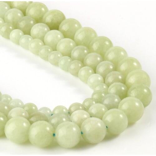 Natural Minerlas Stone Beads Light Green Jades Round Spacer Beads for Jewelry Making DIY Charm Bracelets Necklaces Accessories