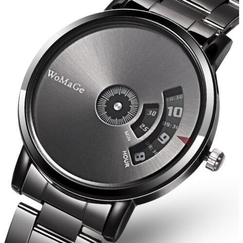 WoMaGe Brand Turntable Mens Watch Fashion Men Watches Luxury Full Steel WristWatch Male Date Clock Saat Relogio Masculino