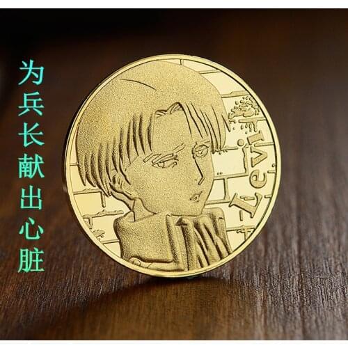 Cosmile Attack On Titan Levi Captain Commemorative coins collection thoughtful cosplay cute hot Christmas brithday gift