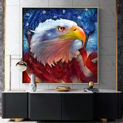 DIY digital painting American flag big eagle art deco painting creative living room hand-painted decompression