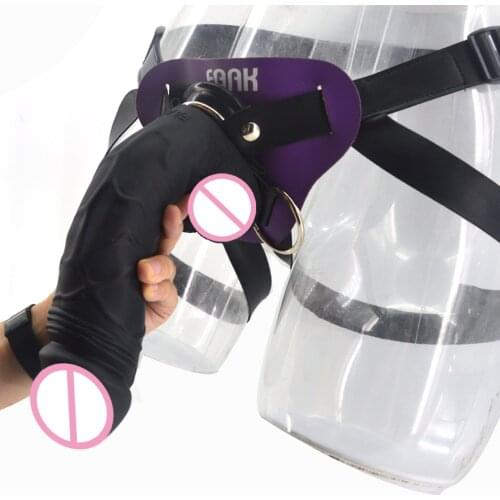 For women lesbian masturbate sex shop FAAK huge strapon dildo leather strap on silicone realistic penis suction cup sex products