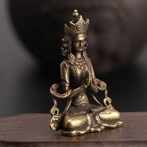Household Buddha ornament Living room Office Handmade Desk Decoration Copper Miniature