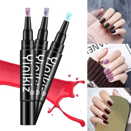 ELECOOL 9 Colors Gel Nail Varnish Pen One Step Glitter Polish Hybrid UV Nail Art Gel Lacquer Gel Paint Nail Polish Pen TSLM2