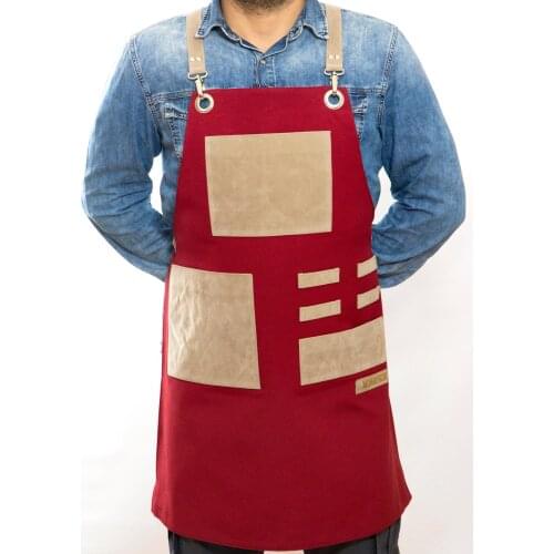 Unisex Barista Apron Men Women Apron Chef Kitchen Apron Bartender Coffee Restaurant Cooking Apron with Pockets