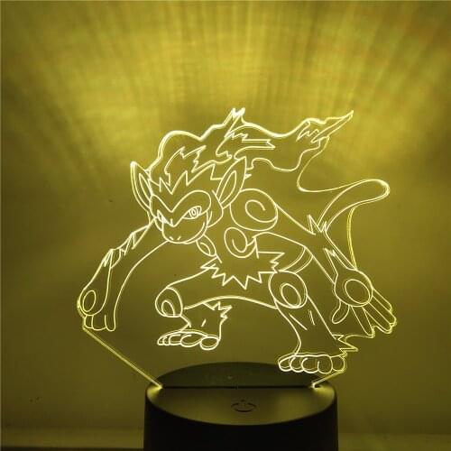 Pokemon Infernape Anime Figure 3D Lamp LED Night Light Anime Action Figures Game Figurine Fire Monkey Figma Model Toys Doll Kids