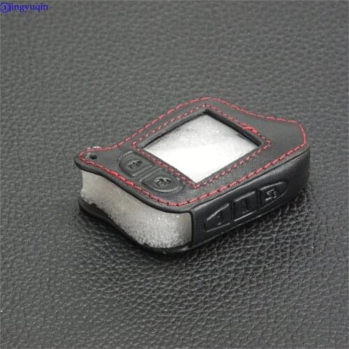 Remote 5 Buttons Leather Keychain Cover Case for Scher-Khan Magicar 13 14 m110as AUTO-SIGNALS Car Alarm Controller LCD Styling