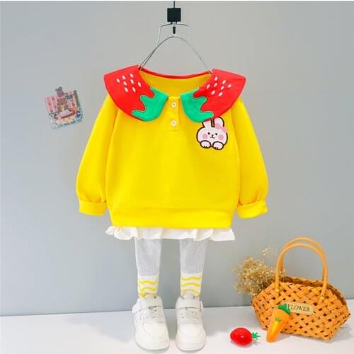 LISUNNY 2021 Spring Baby Girls Clothing Sets Rabbit Lace T Shirt Pants Children Kids Casual Clothes Toddler Infant Clothes