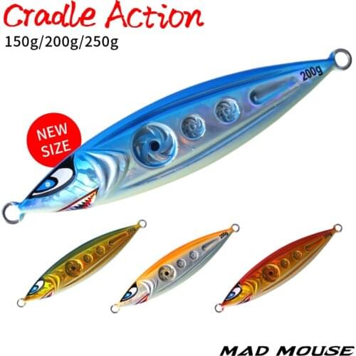 MADMOUSE Deep sea fishing jig lure Hollow Lure shape fast jig 150g 200g 250g Luminous slow jigging artificial matel jig