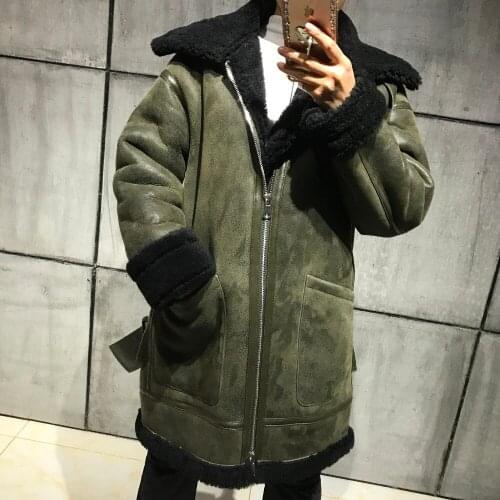 Fur ladies jacket suede lady shearling women lamb leather coat