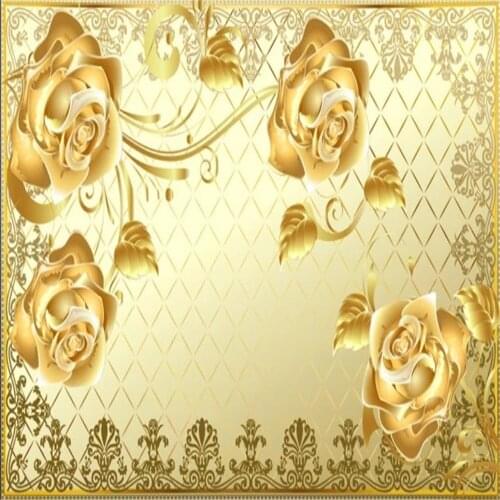 Wallpaper for walls 3 d for living room New golden rose wallpapers 3D background wall
