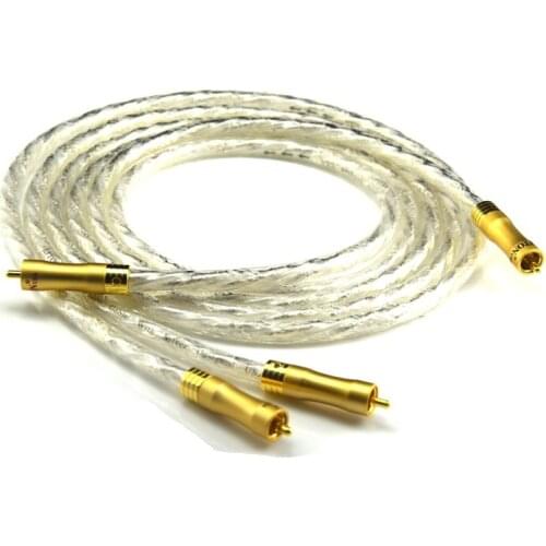 Silver-plated Hifi 2 RCA Audio Line Amplifier Interconnect Cable 2RCA Male To 2RCA Male Cable For DVD Digital Player TV Box 2020