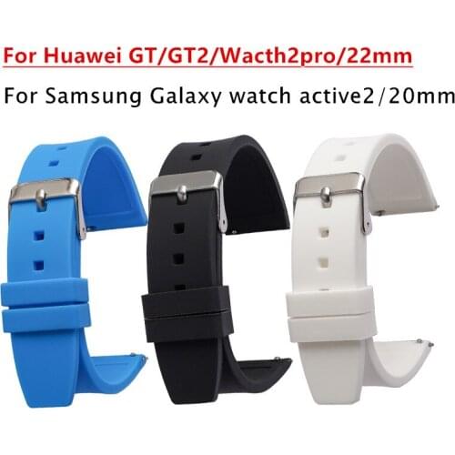 Multicolor Silicone Strap Smart Watch Universal 16/18/20/22/24/26/28mm Sports Waterproof Watch Band