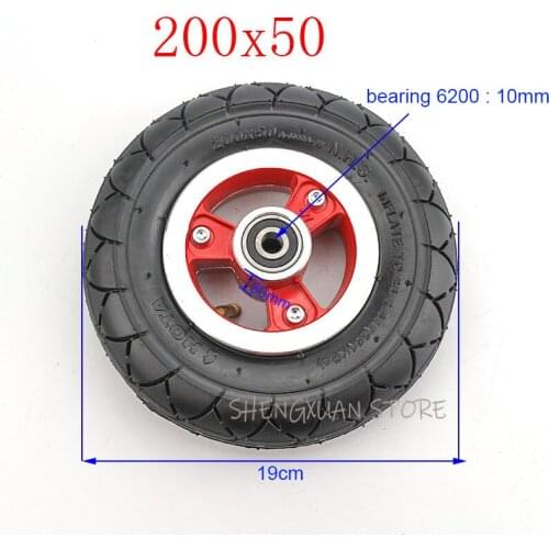 8 inch Electric Scooter Tyre With Wheel Hub 200x50 tire Electric Vehicle Aluminium Alloy Wheel 8''x2''Pneumatic tyre wheels