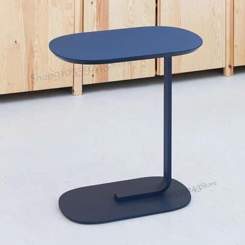 Nordic Italian Light Luxury Side Table Corner Table Creative Oval Small Coffee Table Solid Wood Movable Sofa Side Table Bedside