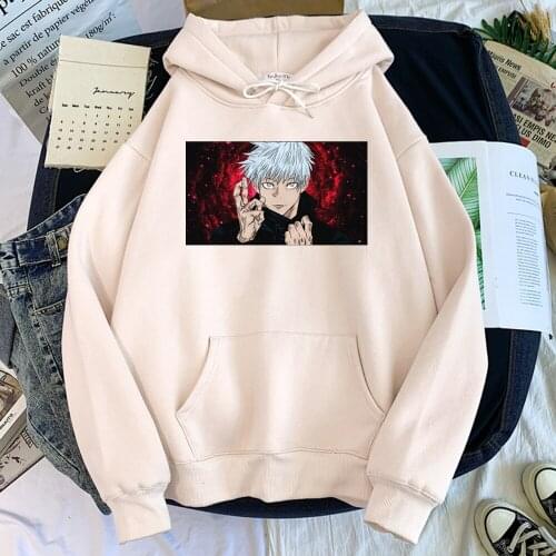 Hoodies Men Anime Jujutsu Kaisen Gojo Satoru Field Expansion Printed Long-Sleeved Male O-Neck Oversize Sweatshirt All-Match Tops