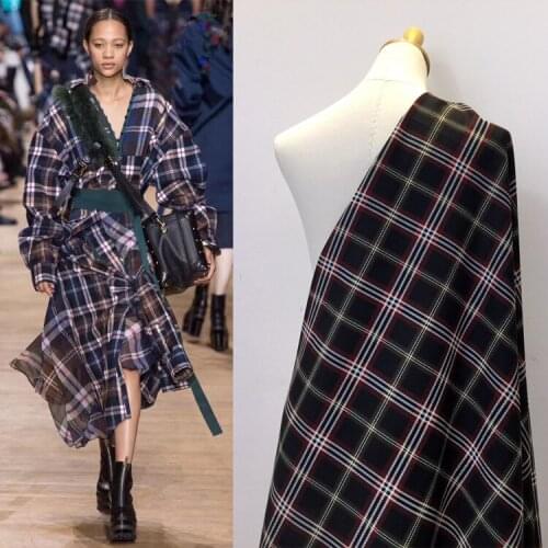 2018 spring and summer new pattern black small square flower clothing top digital printing fashion fabric wholesale custom