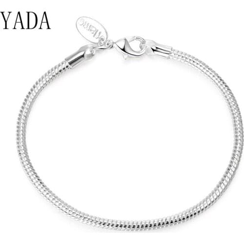 YADA Brand fashion Crystal snake chain Bracelets&Bangles For Women silver color Bracelets Charm Friendship DIY Bracelet BT200163