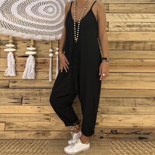 Women Sleeveless Jumpsuit Ladies Casual Loose Playsuit Long Trousers Romper Women Overalls For Women Bodysuit Combinaison @40