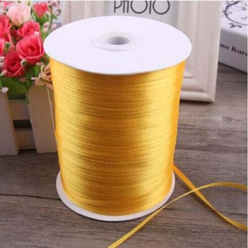 3mm 880yards Golden Satin Ribbon For Arts Crafts & Sewing Christmas Wedding Party Decoration Gift Wrap Handmade DIY Material