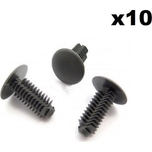 10x Plastic Fir Tree Trim Clips- 8mm Hole, 18mm Head, Dark Grey- Perfect for FORVW