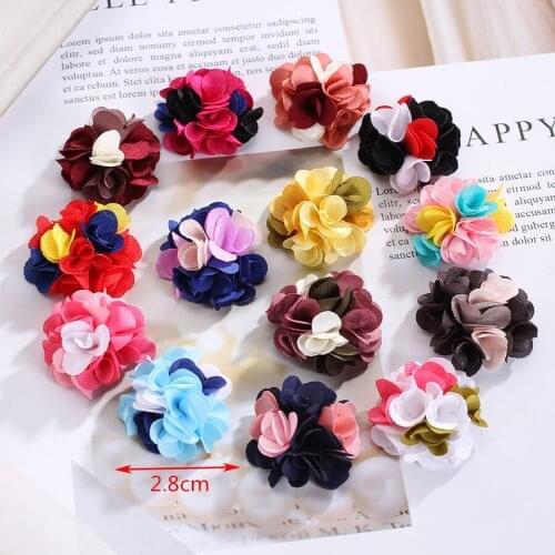 10pc/lot 3d Decorative Fabric Flowers Patches Appliques For Headbands Crafts Dresses Clothing Sewing On Stickers Findings Supply