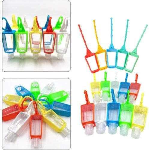 10Pcs Hand Soap Empty Refillable Bottle Silicone Holder Travel Portable Sanitizer Perfume Liquid Container Keychain Carriers