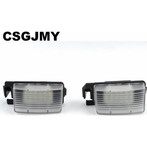 CSGJMY 2PCS 12V Error Free 18 3528 SMD LED License Number Plate Light Lamps fit for INFINITI Nissan Skyline V36 G35 G37 350Z