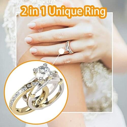 2 In 1 Creatives Combination Ring Set With Zircon And Multifunctional 2021 Fashion Ring Special Ring FS99