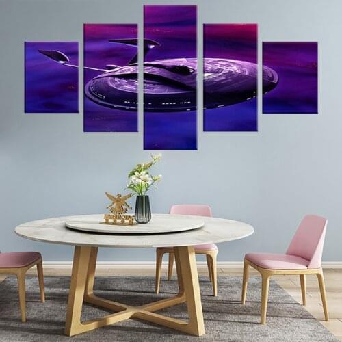 5 Piece Star Trek HD movie Pictures Canvas Art Decorative Paintings Spaceship Poster Wall Decor Paintings for Home Decor