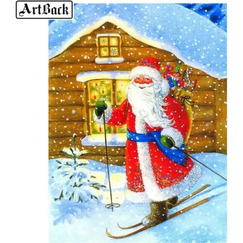 5d diamond painting Santa snow full square / round drill landscape sticker diamond mosaic kit diamond embroidery