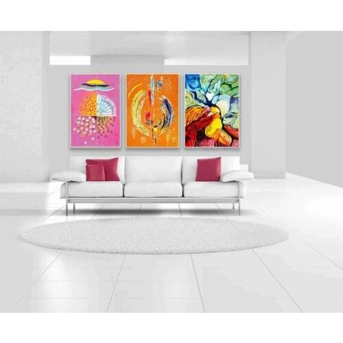 Abstract Triptych Color Wall Art Print 3 Modern Home Decoration Canvas Contemporary Wall Art Living Room Decoration
