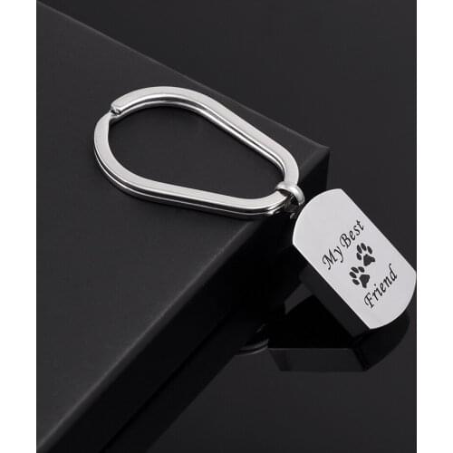 CMK2053 My Dog My Best Friends dog tag Key chain 316L stainless steel Dog Memorial cremation Keychain free engraving