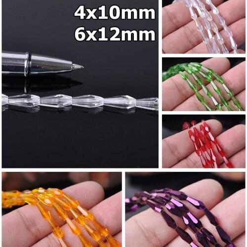 4mm 6mm Teardrop Bicone Faceted Crystal Glass Loose Beads for Jewelry Making DIY Crafts